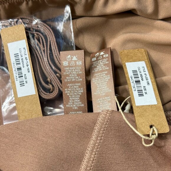 SKIMS Faux Leather Tube Top + Boot Cut Pant Set Sienna 3X - Picture 15 of 16